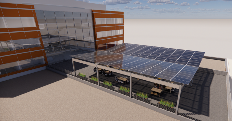 solar power-generating pavilion